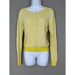 Cabi Cardigan Sweater Womens Small Yellow Lightweight Academia Capsule Button